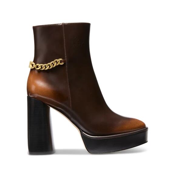 Michael Michael Kors Women's Carlisle Chain-Detail High Heel Platform Booties - Picture 2 of 3